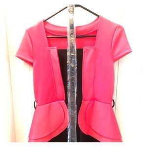 NWOT Coral & Black one piece dress